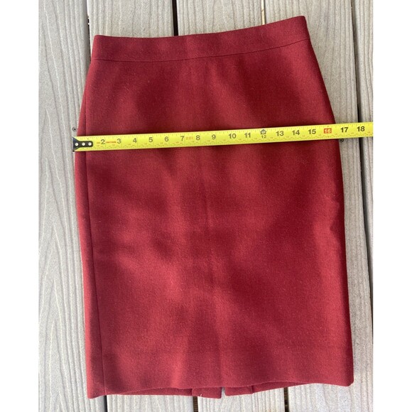 J.Crew No. 2 Pencil Skirt Wool 100% Red Wine Size 00 Rich Jewel Tone Preppy - Picture 6 of 12